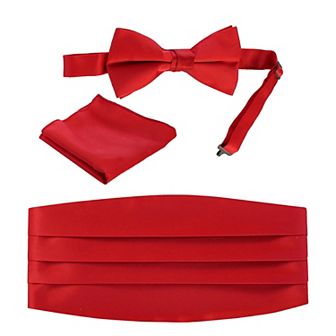 Gioberti Men's Adjustable Satin And Paisley Cummerbund Set