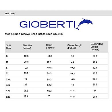 Gioberti Men's Short Sleeve Solid Dress Shirt