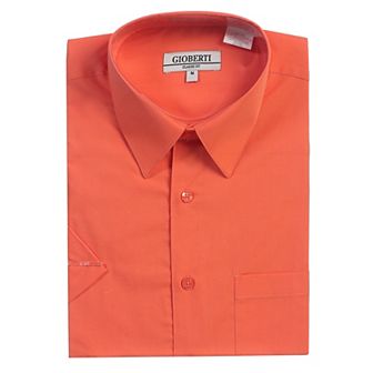 Gioberti Men's Short Sleeve Solid Dress Shirt