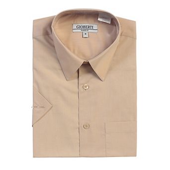 Gioberti Men's Short Sleeve Solid Dress Shirt