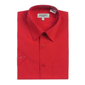 Gioberti Men's Short Sleeve Solid Dress Shirt