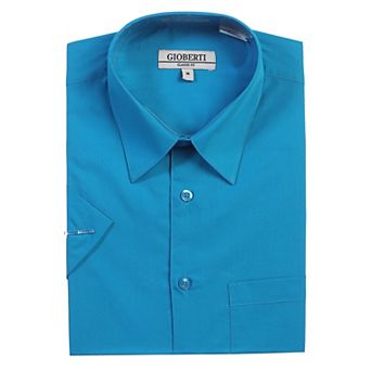 Gioberti Men's Short Sleeve Solid Dress Shirt