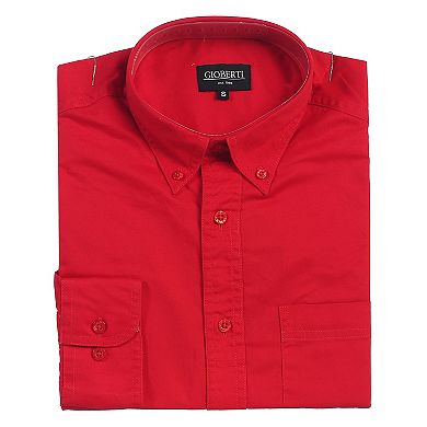 Gioberti Mens 100% Cotton Long Sleeve Casual Twill Oxford Shirt