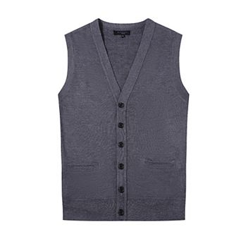 Gioberti Men's V-neck Button Down Knitted Cardigan Vest