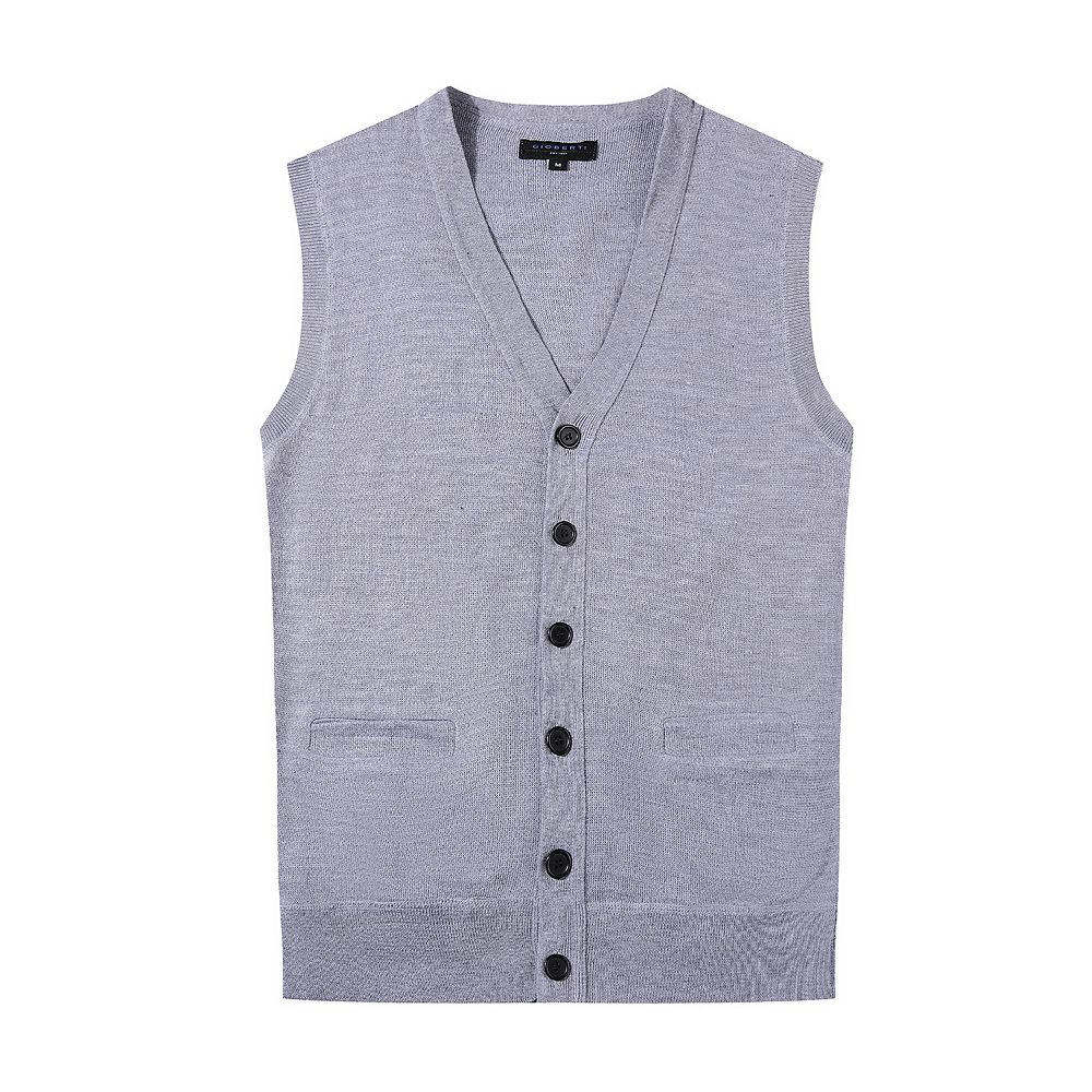 Gioberti Men's V-neck Button Down Knitted Cardigan Vest