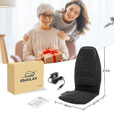 Snailax Back Massager With App Control, Memory Foam Massage Chair Pad, 10 Motors And 2 Heat Levels
