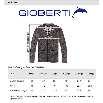 Gioberti Men's Full Zip Block Design Cardigan Sweater With Soft Brushed Flannel Lining