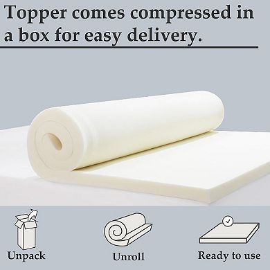 Continental Sleep, 2-inch Foam Mattress Topper, Premium Supporting Bed Pads.