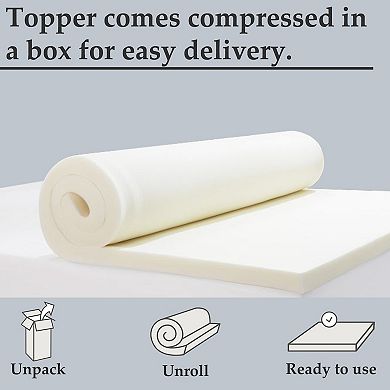 Continental Sleep, 1-inch Foam Mattress Topper, Breathable and Comfortable Bed Toppers.