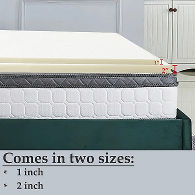 Continental Sleep, 1-inch Foam Mattress Topper, Breathable and Comfortable Bed Toppers.