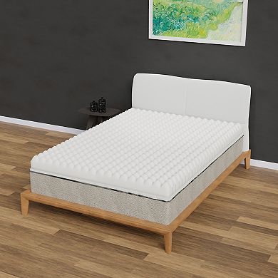 Continental Sleep, 3-inch Convoluted High Density Foam Mattress Topper.