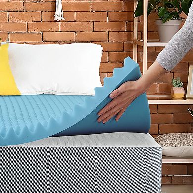 Continental Sleep, 2-inch Premium Convoluted Gel Memory Foam Toppers.