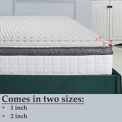 Continental Sleep, 2-inch Convoluted Foam Mattress Topper with Egg Shell Design, Breathable.