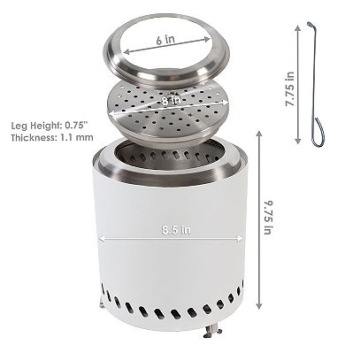 Stainless Steel Tabletop Smokeless Fire Pit - 9.5" Diameter