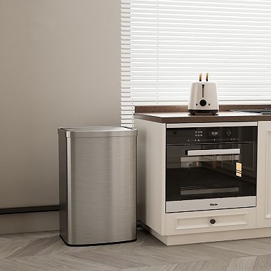 13 Gal./50 Liter Stainless Steel Rectangular Motion Sensor Trash Can For Kitchen