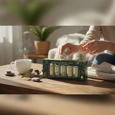 Pursonic Aromatherapy Essential Oils Rollerballs (Bergamot, Lavender, Peppermint, Rosehip, Tea Tree)