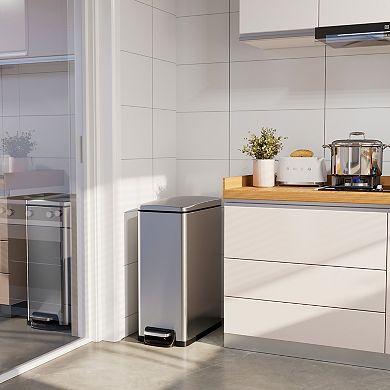 11.9 Gal./ 45 L + Two 1.6 Gal./6 L Rectangular Step-on Trash Can Set For Bathroom And Kitchen