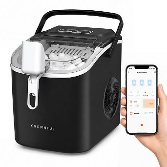 Crownful Ice Makers Portable Countertop, Smart WiFi Timer, 9 Cubes