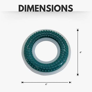 Durable Nylon/TPR Dental Dog Chew Ring 4" Diameter for Oral Care
