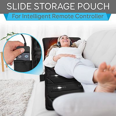 Pursonic Luxury Massage Mat with Soothing Heat - Black