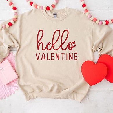 Hello Valentine Cursive Sweatshirt