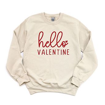 Hello Valentine Cursive Sweatshirt