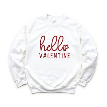 Hello Valentine Cursive Sweatshirt