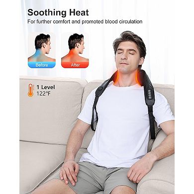 Medcursor Cordless Neck Massager, 4D 6 Massage Nodes Deep Tissue Kneading for Pain Relief (Black)