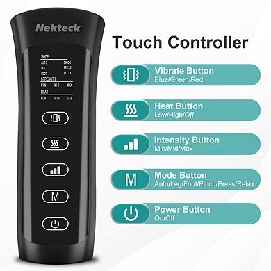 Nekteck Leg Massager for Circulation and Pain Relief, Air Compression Foot Calf Massager with Heat