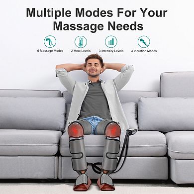 Nekteck Leg Massager for Circulation and Pain Relief, Air Compression Foot Calf Massager with Heat