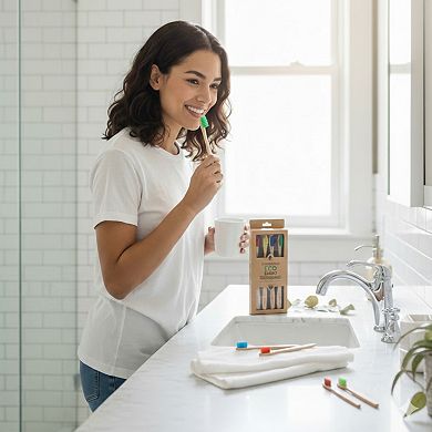 Pursonic 100% Natural Eco Bamboo Toothbrushes (4 pack)