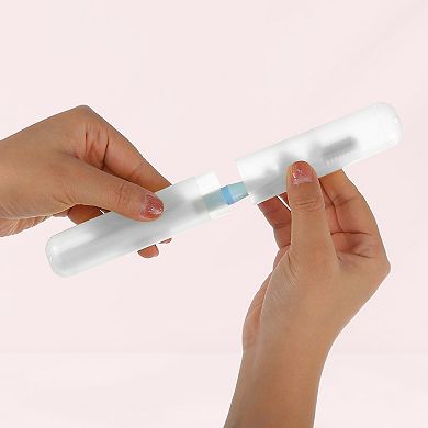 2 Pcs Plastic Toothbrush Holders Case For Travel 7.48"x1.06"