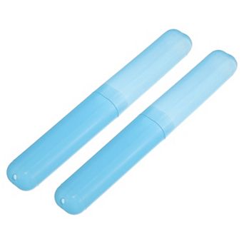 2 pc Plastic Toothbrush Holders Case For Travel 7.48"x1.06"