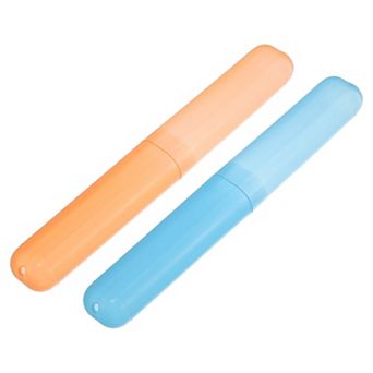 2 pc Plastic Toothbrush Holders Case For Travel 7.48"x1.06"