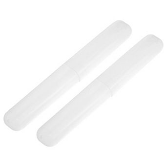 2 pc Plastic Toothbrush Holders Case For Travel 7.48"x1.06"