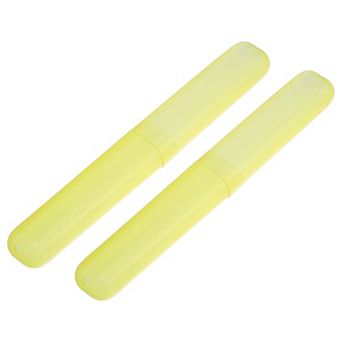 2 pc Plastic Toothbrush Holders Case For Travel 7.48"x1.06"