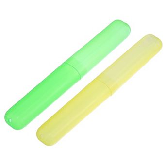 2 pc Plastic Toothbrush Holders Case For Travel 7.48"x1.06"