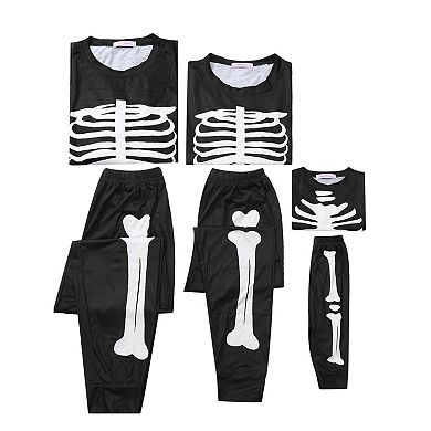 Womens Pajama Set Long Sleeve Family Matching Sleepwear Black Mens