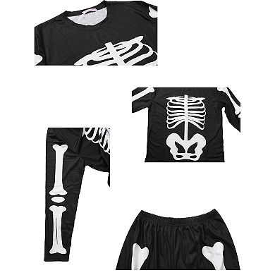 Halloween Pajama Set Long Sleeve Skeletons