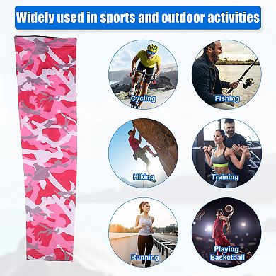 1 Pair Camouflage Sun Protection Arm Sleeve For Sports Pink Gray White