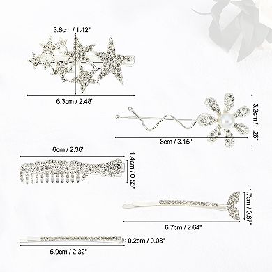 1 Set Cartoon Cute Style Non-slip Hair Clip For Women Girls Silver Tone