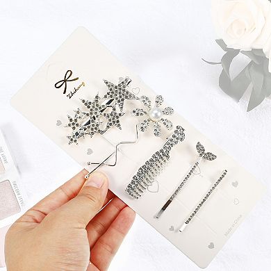 1 Set Cartoon Cute Style Non-slip Hair Clip For Women Girls Silver Tone