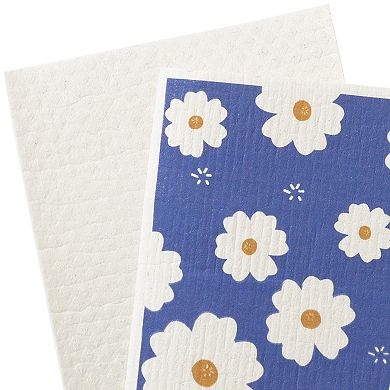 Reusable Swedish Wildflowers Lightweight Super Absorbent Kitchen Dish Towels 5 Packs 7" X 8"