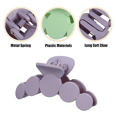 3pcs Plastic Hair Claws For Women Black Purple Green 3.94''x1.54''x1.77''