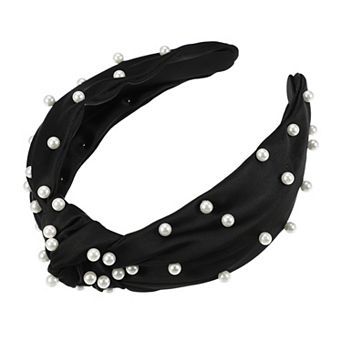 Faux Pearl Knotted Headband, Classic Casual Style Headband For Women