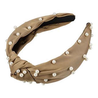 Faux Pearl Knotted Headband, Classic Casual Style Headband For Women