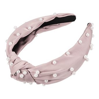Faux Pearl Knotted Headband, Classic Casual Style Headband For Women