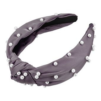 Faux Pearl Knotted Headband, Classic Casual Style Headband For Women
