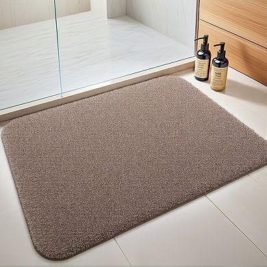 Luxury Furry Soft Solid Plush Bath Mat , 16" X 24"