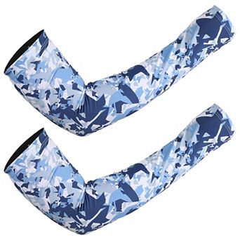 1 Pair Camouflage Sun Protection Arm Sleeve For Sports Navy Blue